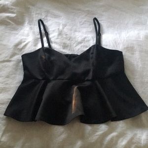 Silky Peplum Crop Top